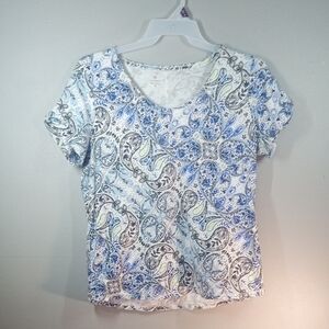 Talbots Women's Paisley Short Sleeve Top Size X